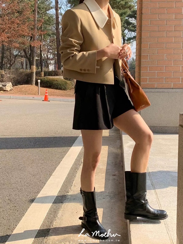 復古撞色短版西裝外套(闆娘.花花清單)